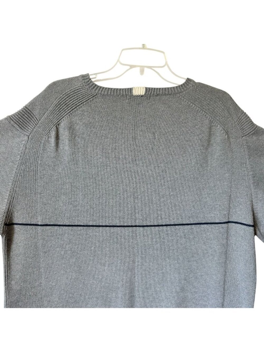 Vintage Nautica Mens XXL Sweater Crew Neck Pullover Gray Logo Cotton Horizontal - Picture 12 of 16
